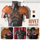 Винтажный Готический рыцарь-воин, наплечный ремень из искусственной кожи с заклепками, нагрудный ремень, мужской средневековый костюм, аксессуар для косплея