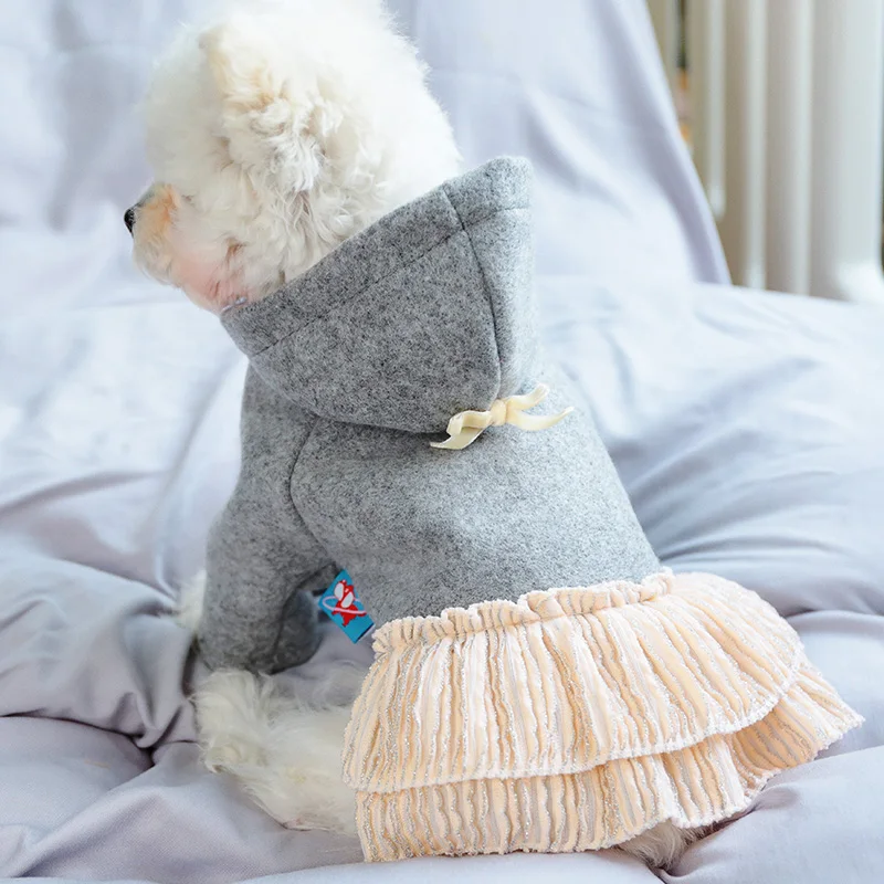 PETCIRCLE шерстяное платье для собак Одежда щенков на весну и лето плюшевый Пудель