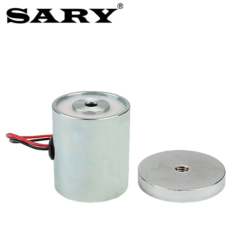 

DC12V electromagnet round solenoid suction force 7KG magnetic lock solenoid coil Loss of magnetism when energized