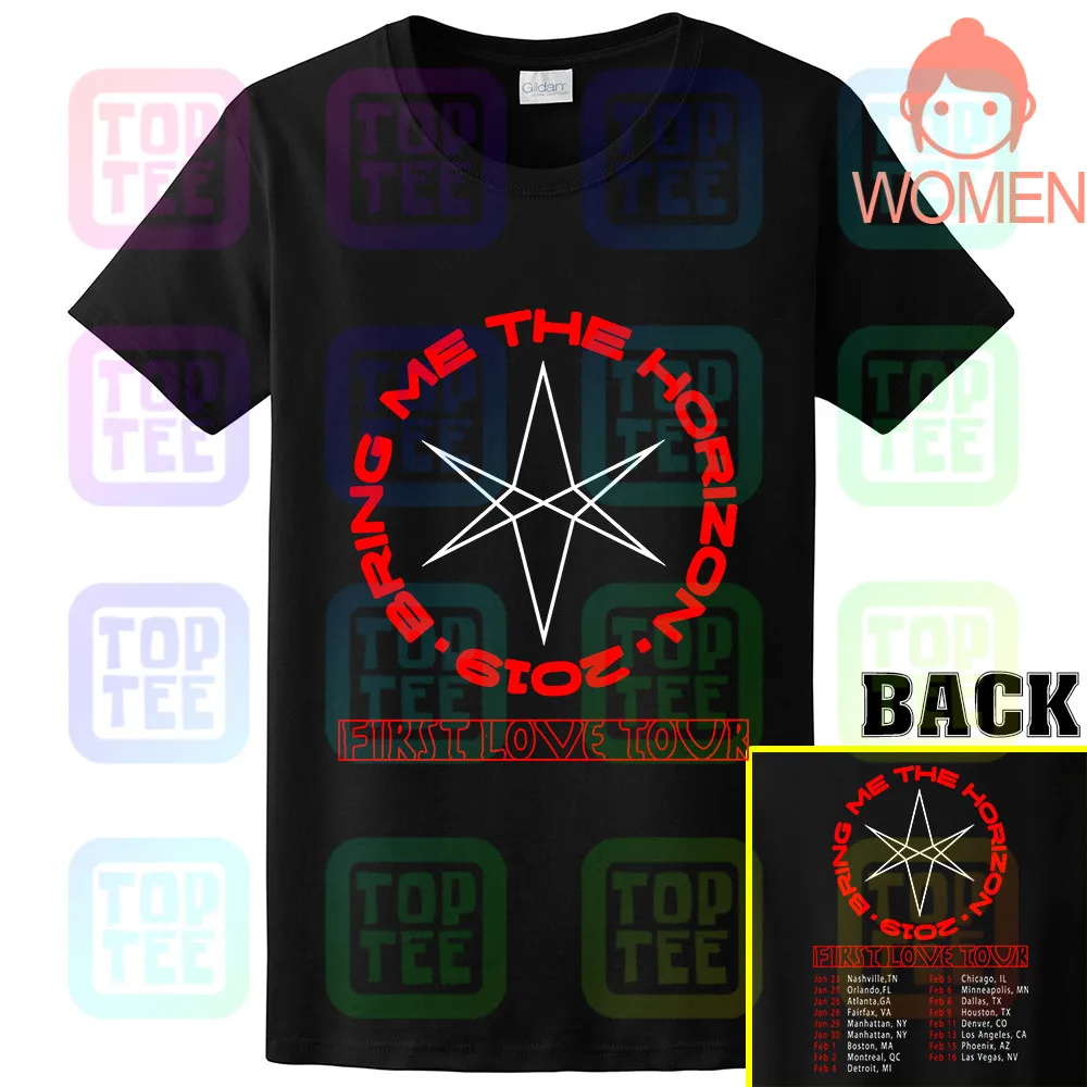 Women Black Редкие товары Bring Me the Horizon First Love tour футболка S-3XL - Цвет: Women Black