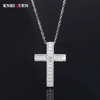 2022 new arrival 100 925 silver full high carbon diamonds cross pendant necklace for women charms wedding party fine jewelry