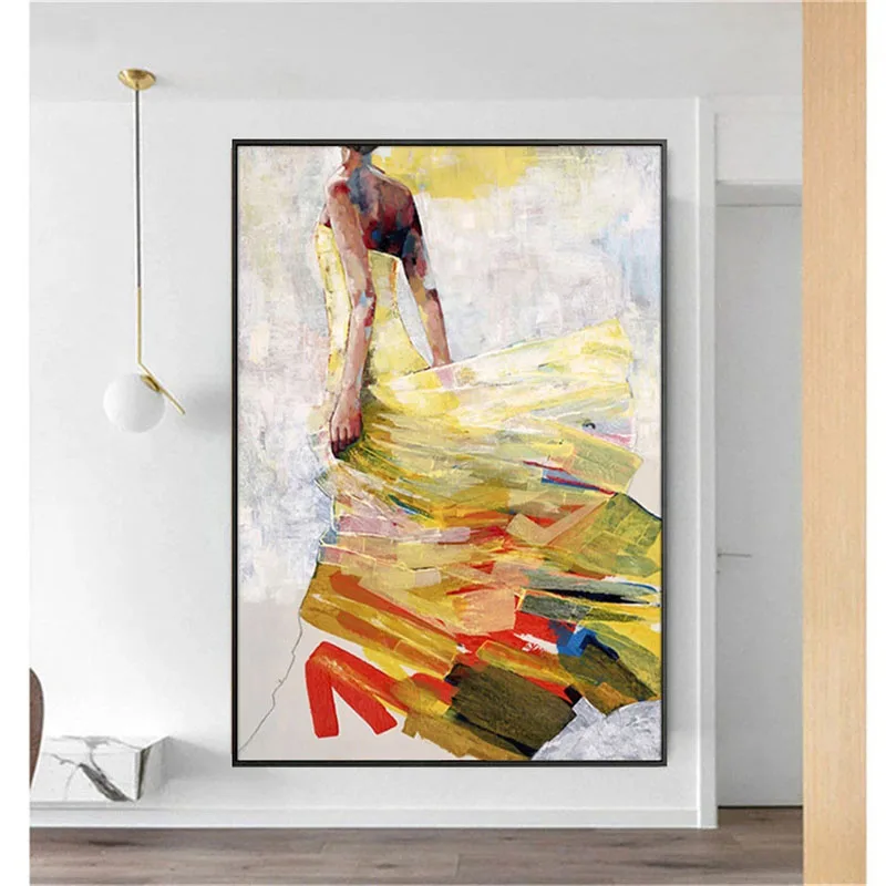 

Hand painted Beauty Women Figure oil painting Wall Art Canvas Oil Painting Picture Props Girl Ladies Room Hotel Bedroom decora