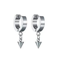 hot dangle short tassel unisex earrings punk metal jewelry brincos silver color star cross pendant exaggerate design