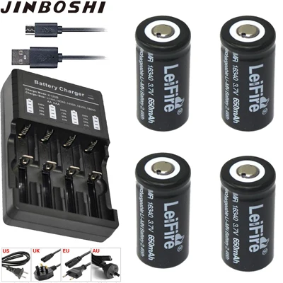 12 шт 3,7 v 650mAh CR123A перезаряжаемая литиевая 16340 батарея+ 1 шт мульти-четыре 18650 14500 16340 AAA зарядное устройство для фонарика - Цвет: 4XB and Charger