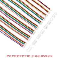10set 150mm zh 1 5 wire cable connector diy zh 1 5 jst 2pin 10pin electronic line single connect terminal plug 28awg connectors