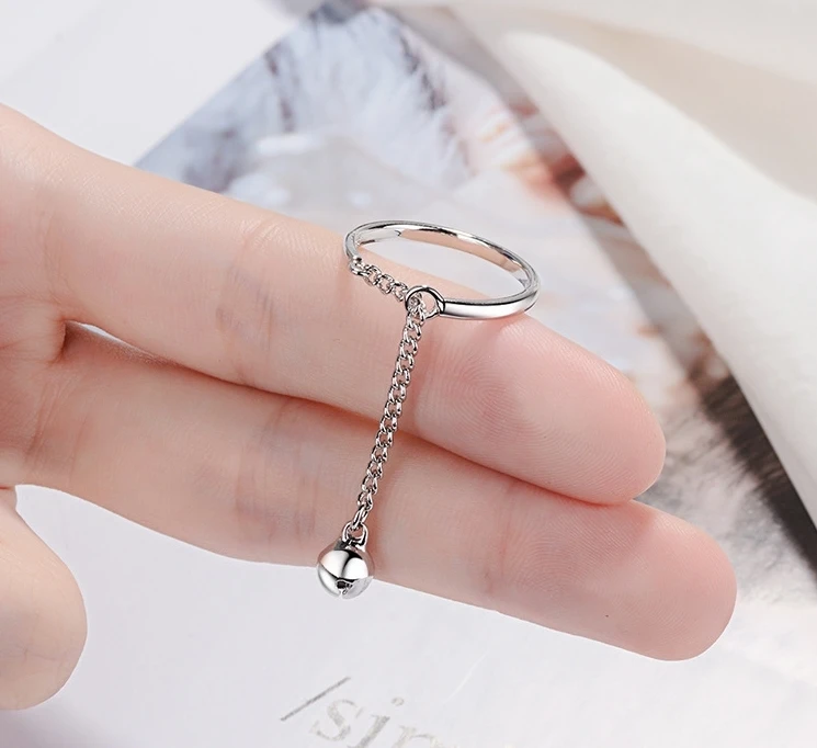 Регулируемые кольца для женщин серебряные с микро Цирконом и кисточкой|Кольца| |