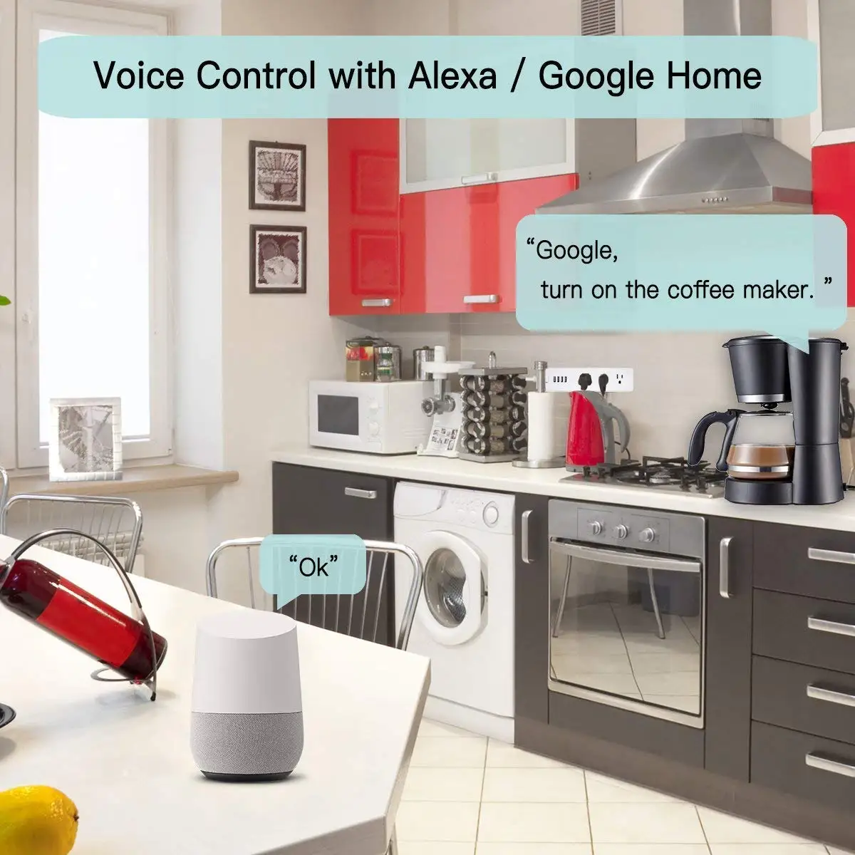 Умная полоса питания WiFi штепсельная вилка Великобритании электрическая розетка