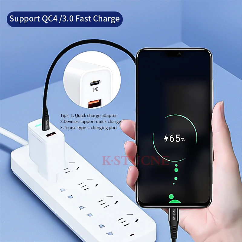 Кабель USB C к usb type-C для Xiaomi Redmi K20 Note 8 7 Pro Quick Charge 3,0 кабель type-C для samsung S9 Plus USB-C