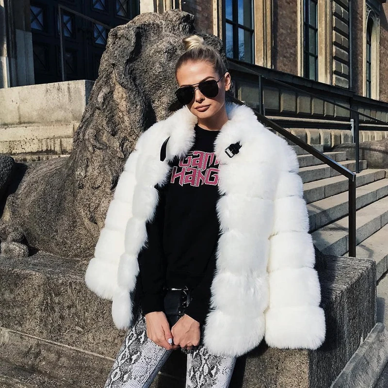 Эксклюзивная однотонная куртка с пряжкой из искусственного меха пальто 2019