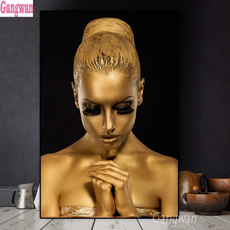 5D алмазная картина Черное золото африканская художественная Женская молитва