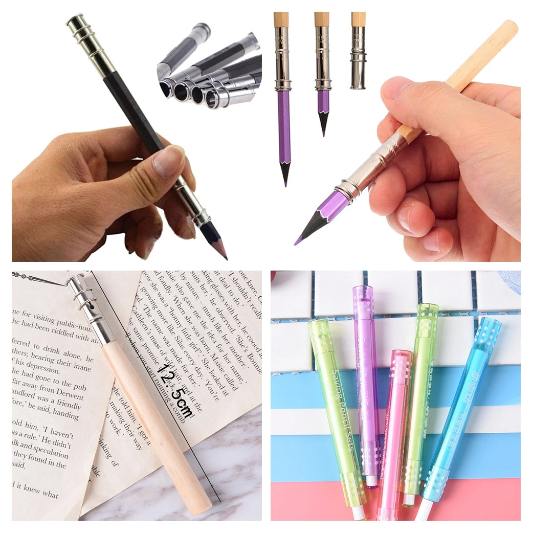 

2PCS Adjustable Pencil Extender Lengthener Holder Art Writing Ainting Drawing Tool School Office Stationery Supplies