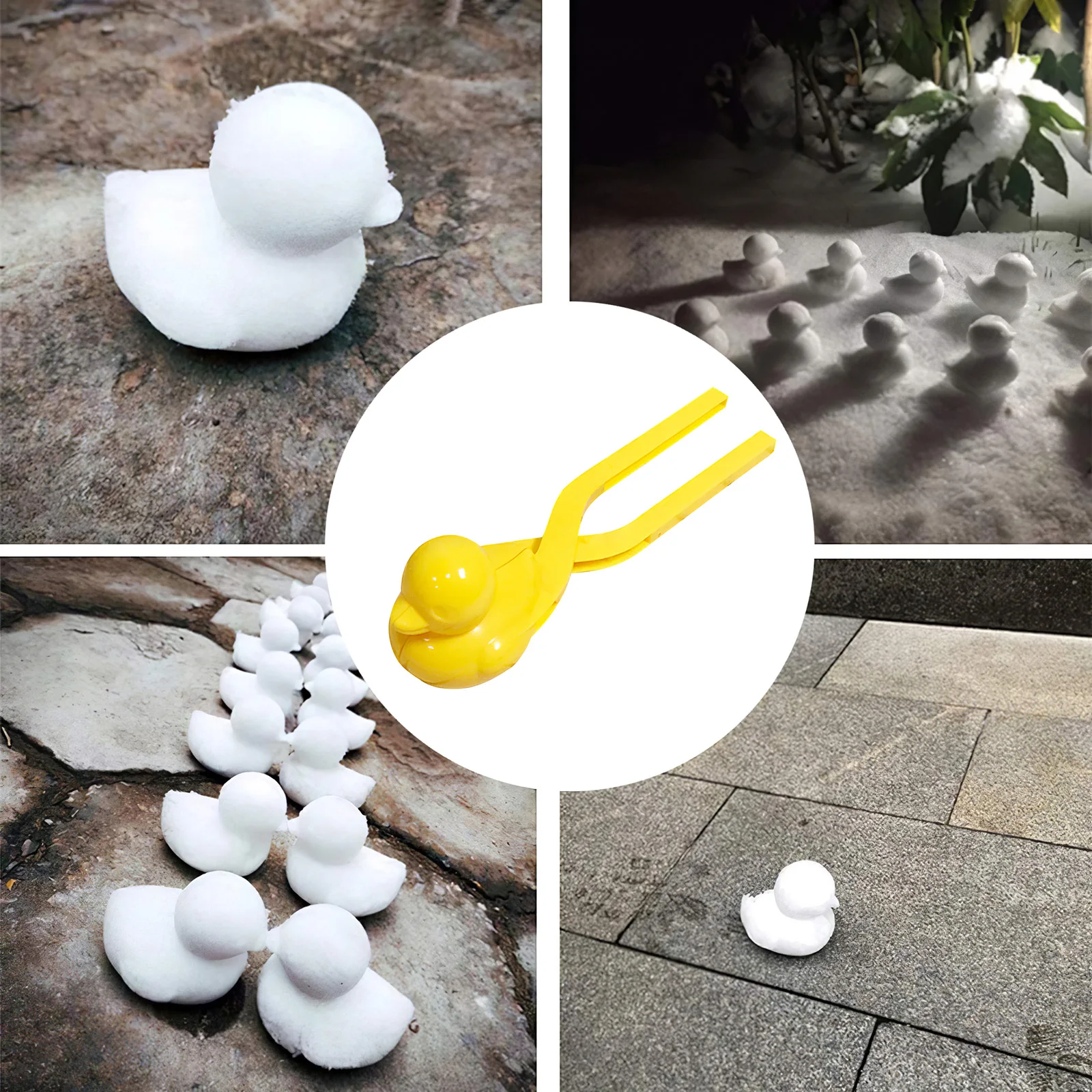 

2PCs Winter Snow Sand Mold Tool Duck Plastic Snowball Maker Clip Safety Cartoon Duck For Snowball Fight Outdoor Fun Sports Toys