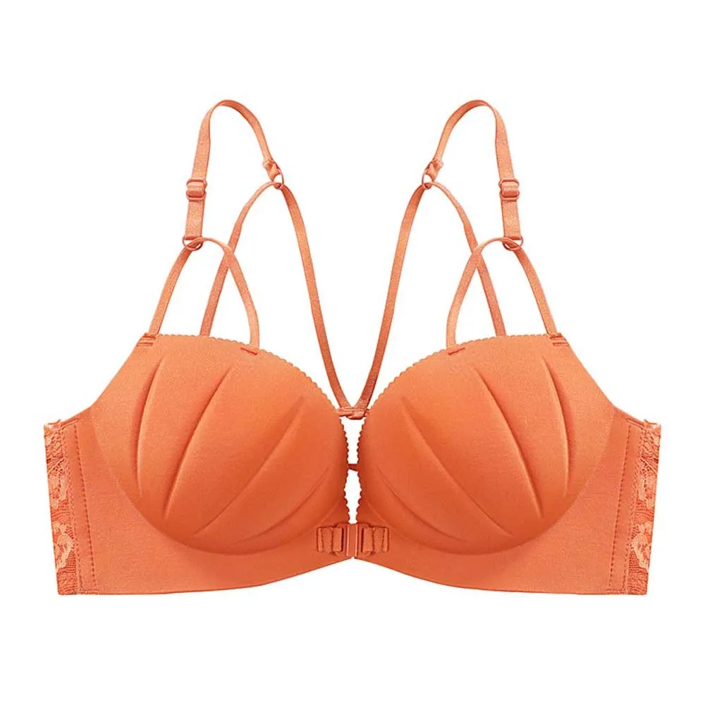 

DeRuiLaDy Sexy Backless Lingerie Wireless Front Closure Bra Adjusted Push Up Bras for Women Soutien gorge Breathable Bralette
