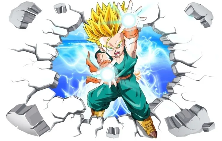 Наклейка s Виниловая Наклейка Декор Dragon Ball Z Гоку мультфильм 3D дети аниме разбиться настенное украшение для комнаты мальчик девочка стена