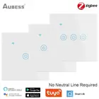 Умный сенсорный выключатель Zigbee, переключатель со стеклянной панелью, без нейтральной линии, с голосовым управлением через приложение Smart LifeTuya, с поддержкой Alexa Google Home, 123 клавиш