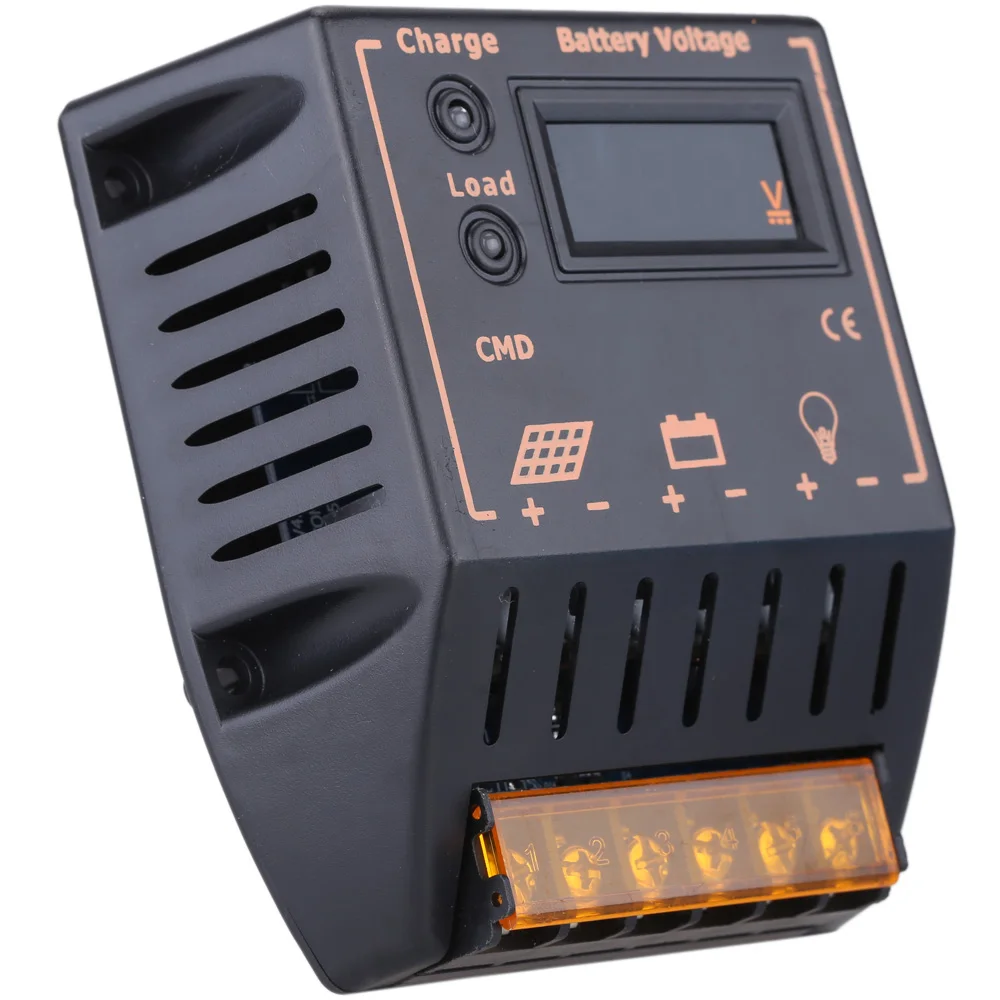 10 А 12 В/24 В ШИМ Солнечный контроллер заряда ЖК дисплей автоматический регулятор