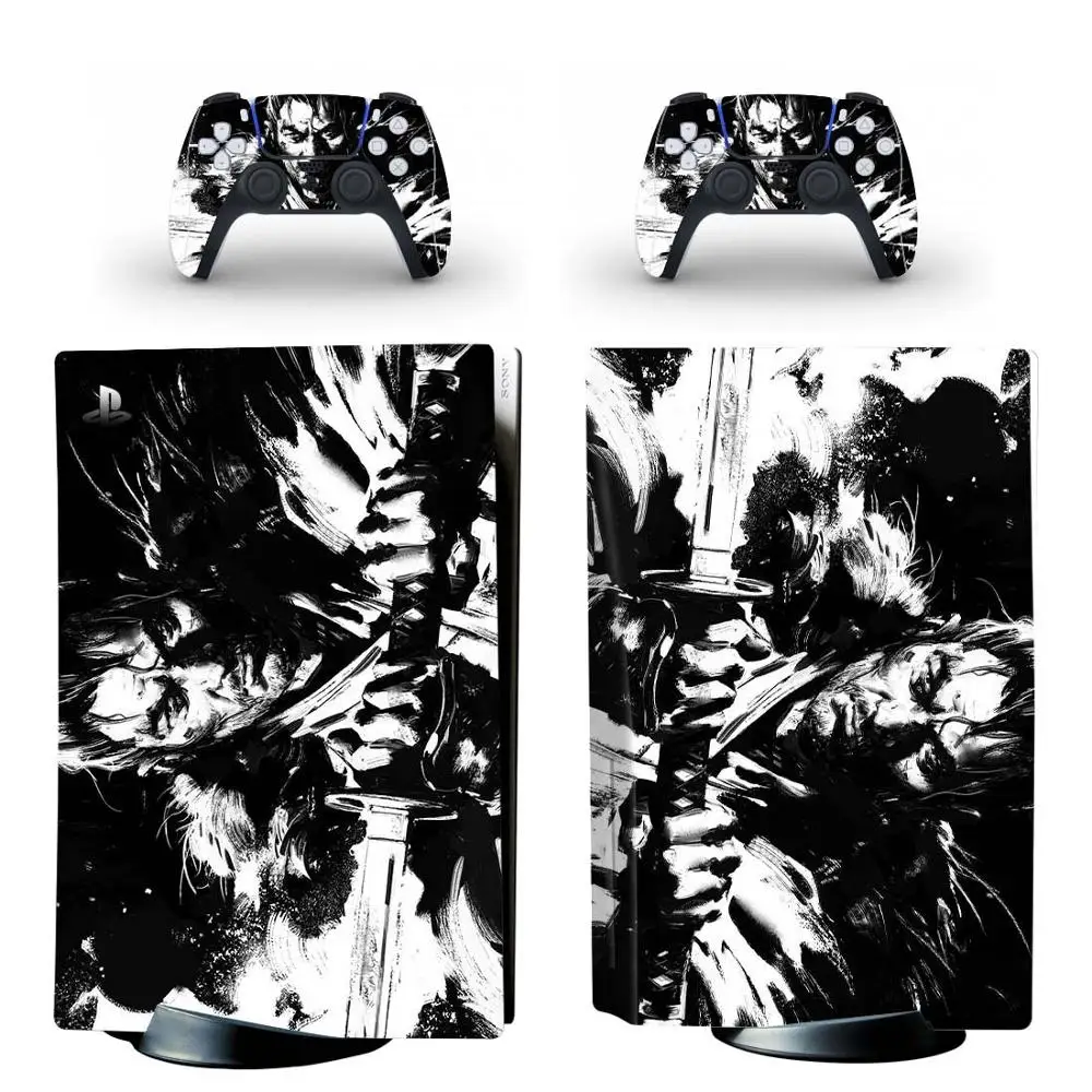 Наклейка на консоль и контроллеры PS5 привидение цушимы