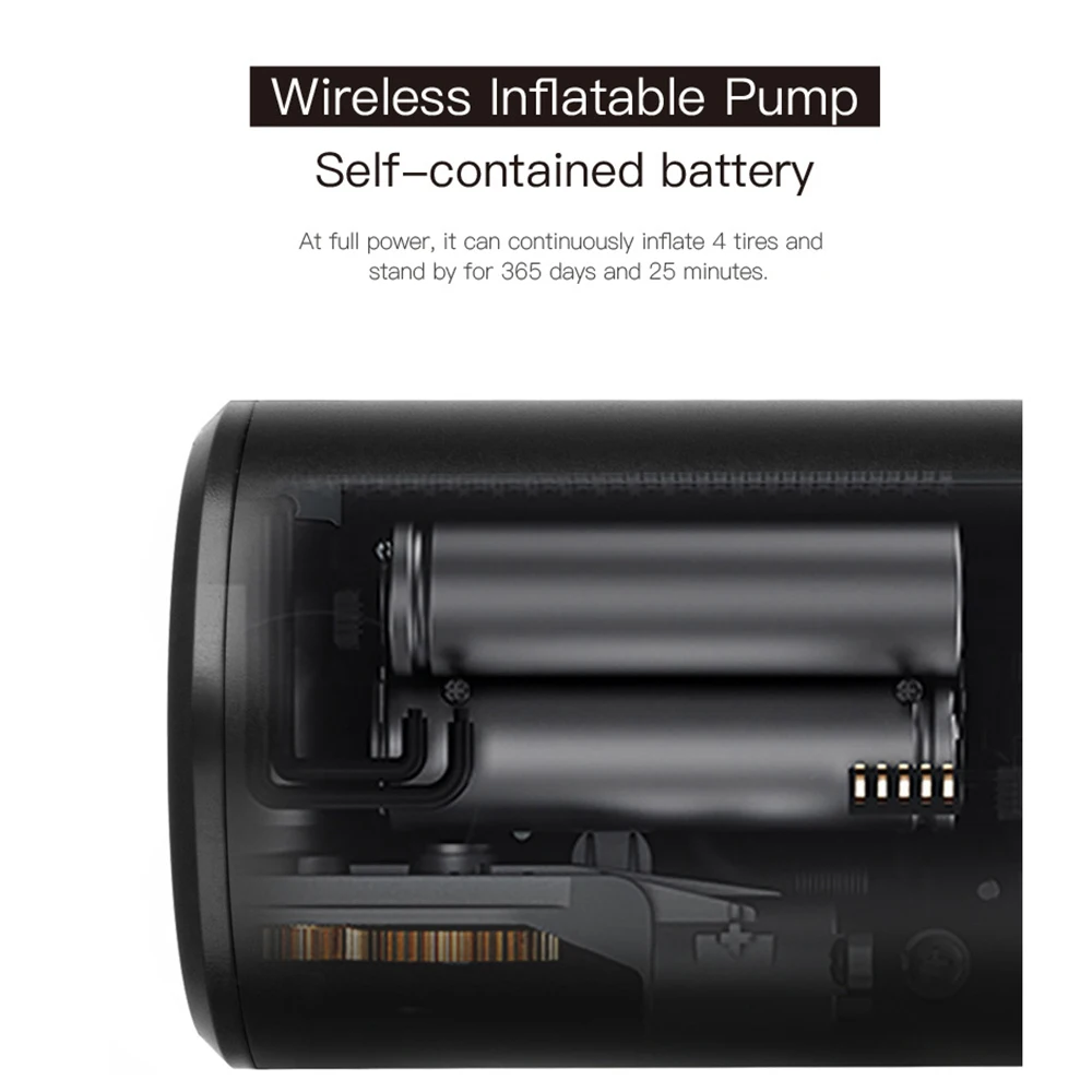 

New Portable Digital Cordless 2000mAh 12V AC DC Electric Tire Air Pump Mini Air Compressor Inflator with LED Light