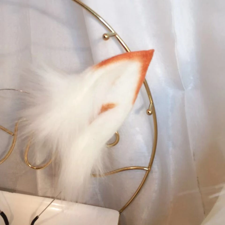 MMGG Белый Снежный Лисий ухо волки и кошки neko обруч для волос Головные уборы Необычные для девочек Женский костюм аксессуары