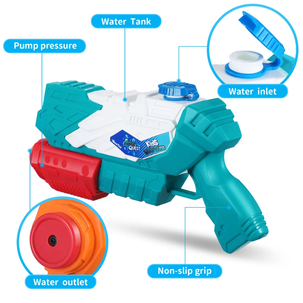 

iBaseToy 2pcs 32cm Kids Water Guns Water Playing Game Shooter Summer Plaything for Outdoor Swimming Pool Beach Garden Lawn
