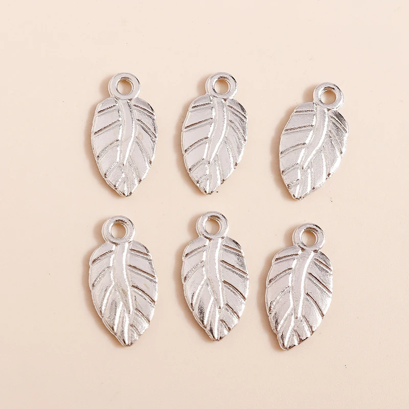 

60pcs 8*15mm Alloy Plant Leaves Charms for DIY Jewelry Making Necklaces Earrings Making Accessories Pendants Craft