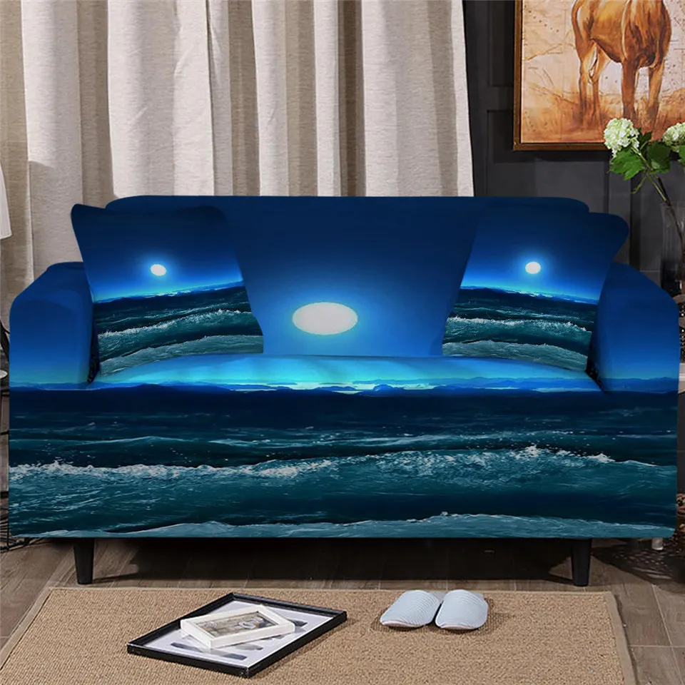 

Dinosaur Family 3D Digital Printing Elastic Universal Sofa Cover All-purpose Non-slip Sofa Cushion Cover Dust Proof Sofa Cover