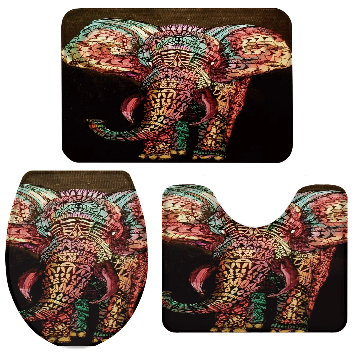 Набор для ванной из 3 предметов Африканский индийский слон набор покрытие