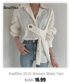 RealShe, модная женская летняя рубашка, v-образный вырез, длинный рукав, женские блузки, рубашки, женские элегантные повседневные топы, блузы