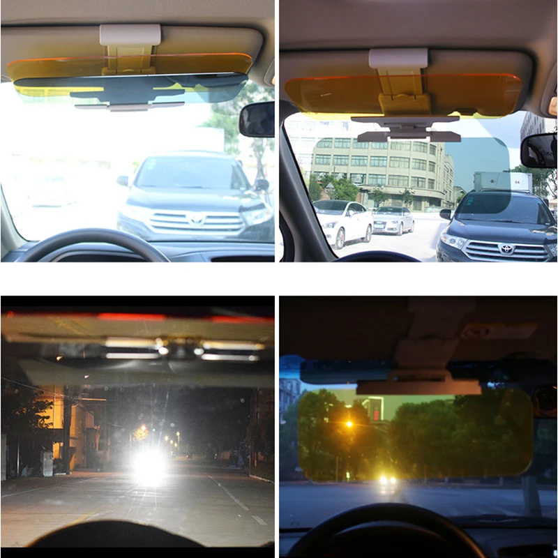 

Car Sun Visor 2 in 1 Dazzling Goggle Day Night Vision Sun Anti-UV Block Visor Anti-Dazzle Sunshade Driving Mirror Clear View