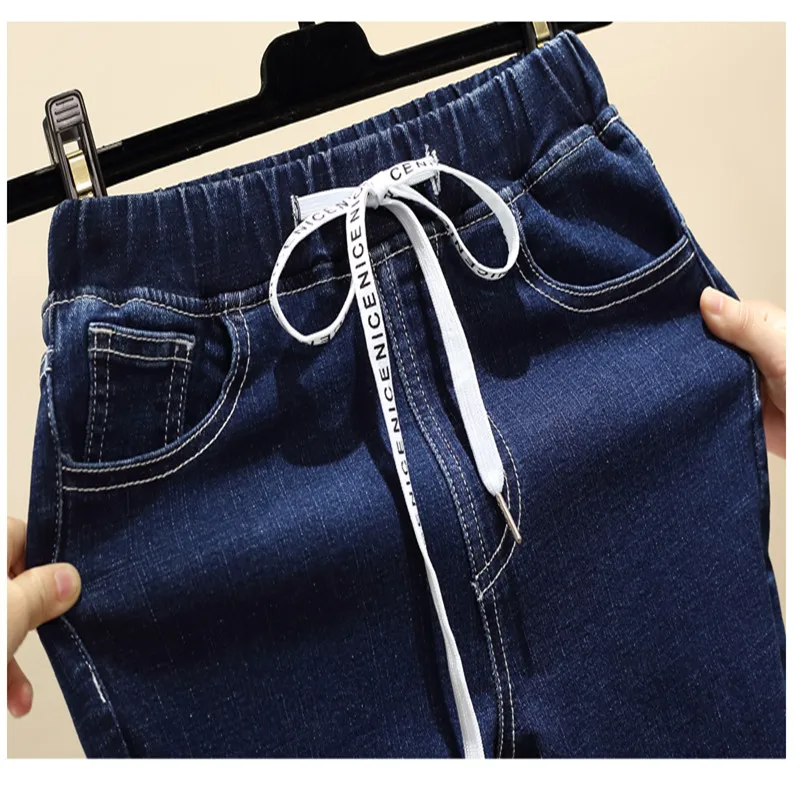 Large size Women Straight Jeans Vintage high waist jeans long Pants Cowboy embroidery Plus Size Woman Streetwear | Женская одежда