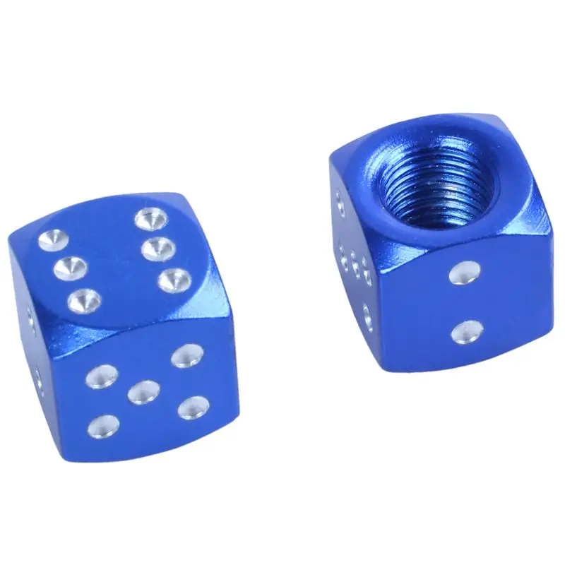 2x синий DiceTire/колеса стволовых воздушных клапанов крышки автомобиля грузовик ATV