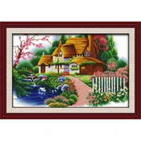 everlasting love dream cabin chinese cross stitch kits ecological cotton clear stamped printed diy wedding decoration for home