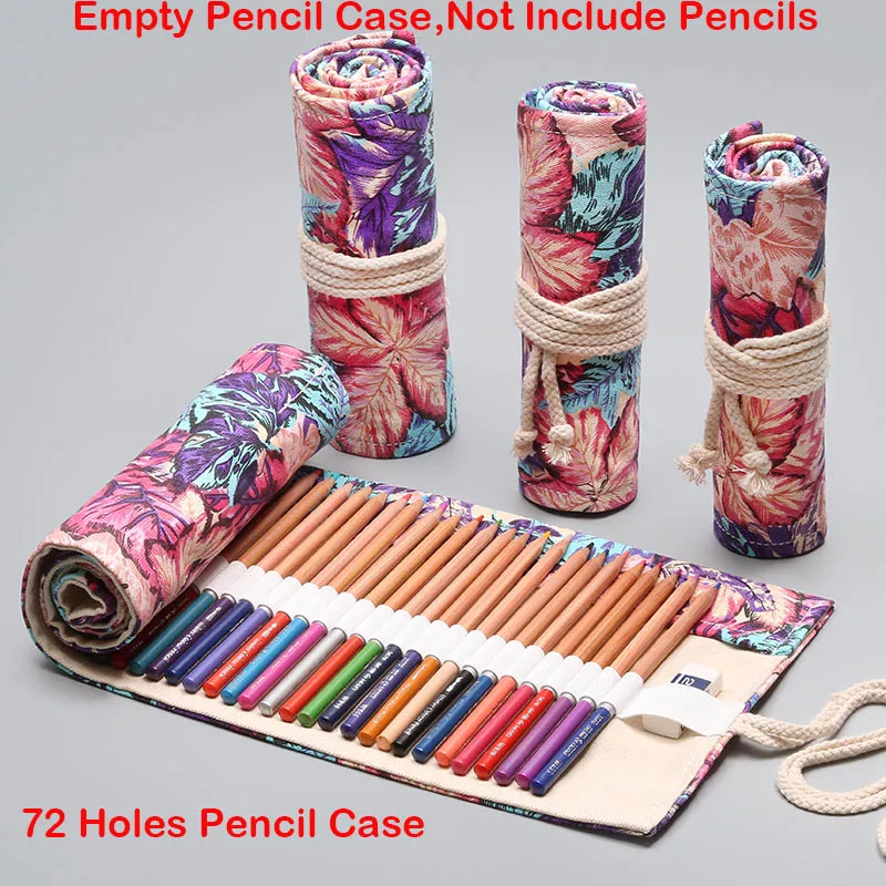 72 Holes Empty Penal Милый Кот рулон уголовного для школьный пенал большой 12/24/36/48/72 Отверстия пенал для мальчиков и девочек, заправляемая ручка канцелярских принадлежностей для наказания - Цвет: 72 Holes Empty Penal
