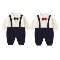 newborn baby boys cotton jumpsuit baby clothing spring gentleman rompers 0 18m kids clothes long sleeve unisex costumes 2021