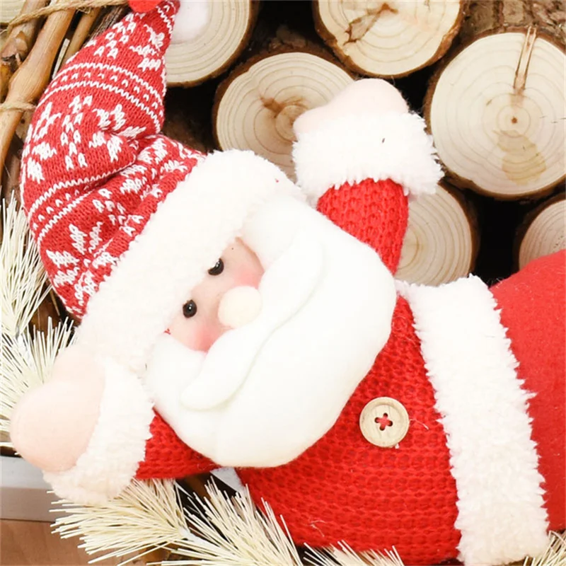 

New Year Christmas Garland Hanging Tree Decoration Red Christmas Decoration For Home Santa Claus Snowman Pendant Ornaments