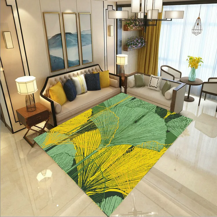 

Ginkgo Leaves Carpet Mat for Living Room Doormat Flannel Print Bedroom Non-slip Floor Rug 03