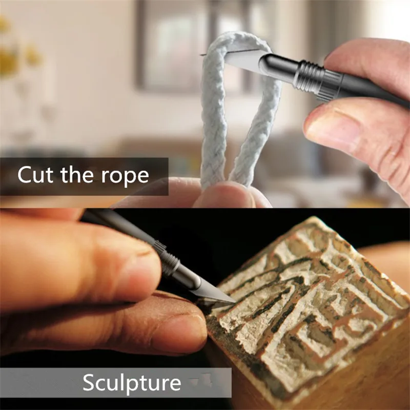 

Mini outdoor EDC multi-function tool. Portable mini blade mini pocket paper cutter, telescopic tool key chain necklace pendant