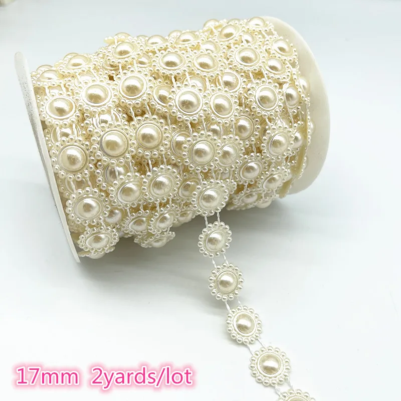 Бусины из искусственного жемчуга цвета слоновой кости и белого 2 ярда