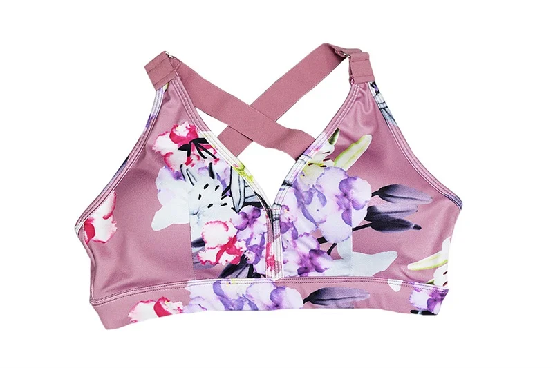 JFYYHZ Women‘s Yoga Set Fitness Floral Tracksuit Sexy Gym Wear Cross Strip Top Leggings Running Clothing Sportswear Sport |