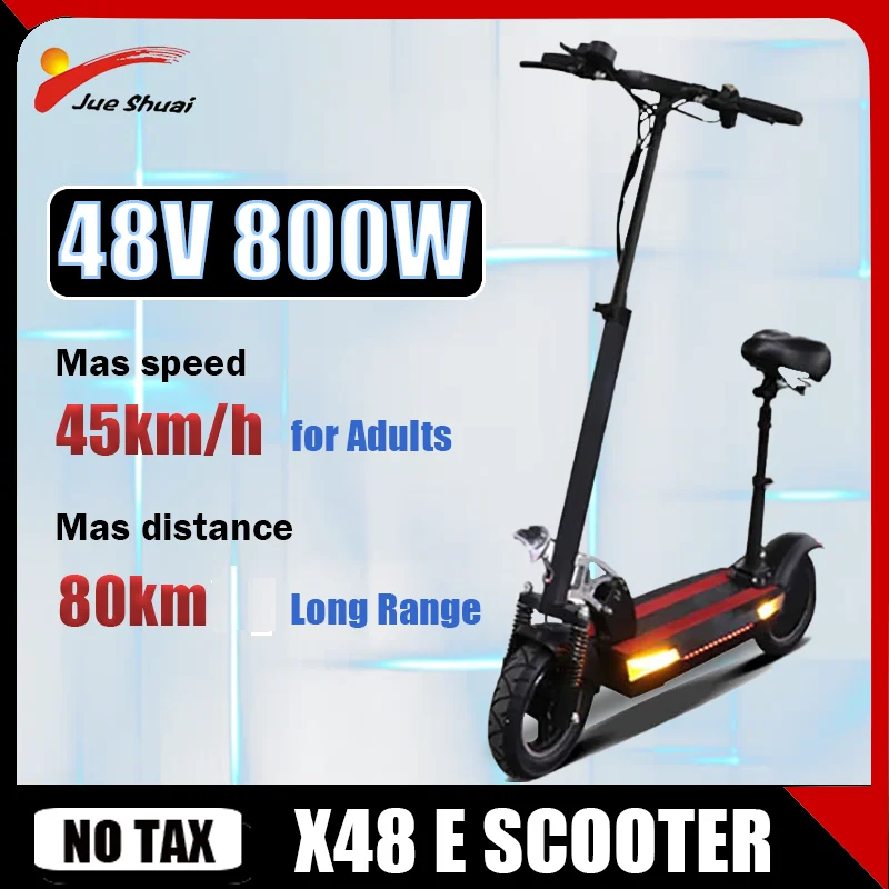 

Long Range Electric Scooters Adults with Lithium Battery Folding E Scooter 1000W 48V 10Inch Street Tire Max Speed 50KM/H