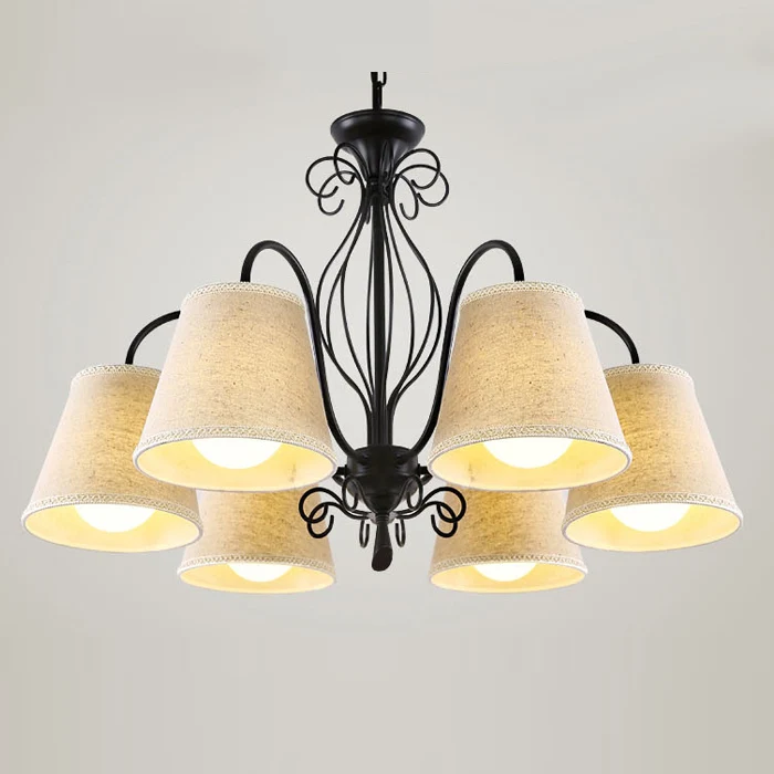 Европейский стиль деревня гостиная Французская ткань ретро подвесной