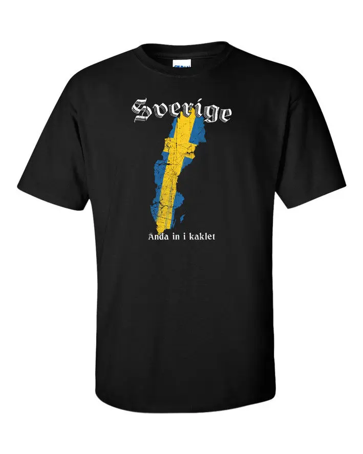 

Sverige Tee Swedish T-Shirt Svensk Sweden Flag Map Quote Stockholm Swede Love Short Sleeve Cheap Sale Cotton T Shirt