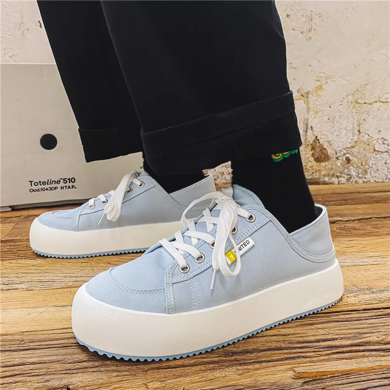 

Summer Canvas Shoes Half Support Shoes Dual Purpose Low Top Shoes Fashion and Leisure Comfortable and Breathable Simple