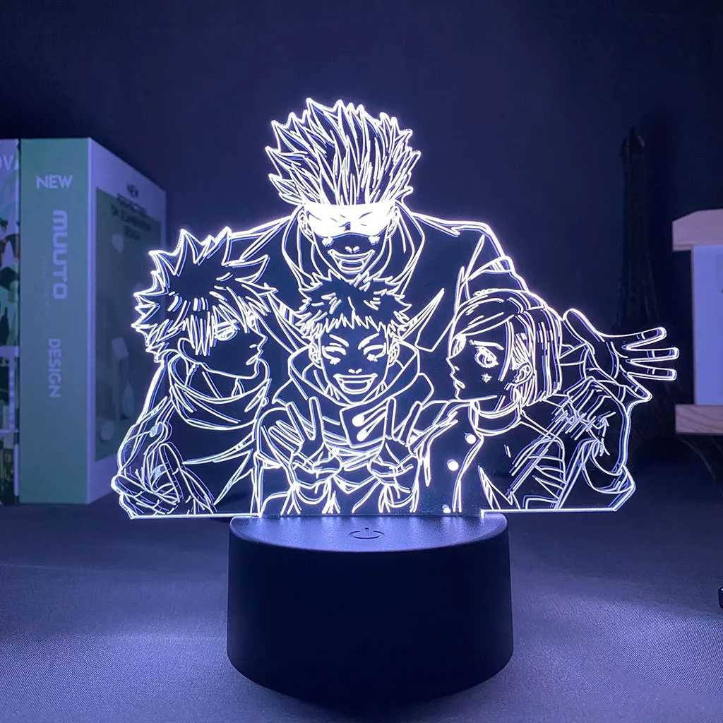 3D Led Panel Lights Anime Light Satoru Gojo Jogo Jujutsu Kaisen Halloween Gift Yuji Itadori Holiday Lighting Jujutsu Kaisen