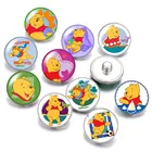 Стеклянный кабошон с изображением Винни-Пуха, 18 мм, 10 шт.