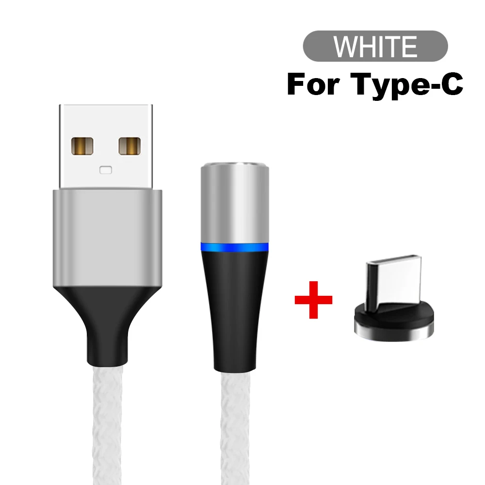 Type C White Магнитный кабель type C для samsung Galaxy A30 A50 S10, магнитный кабель type C для быстрой зарядки и передачи данных для Xiaomi huawei - Цвет: Type C White