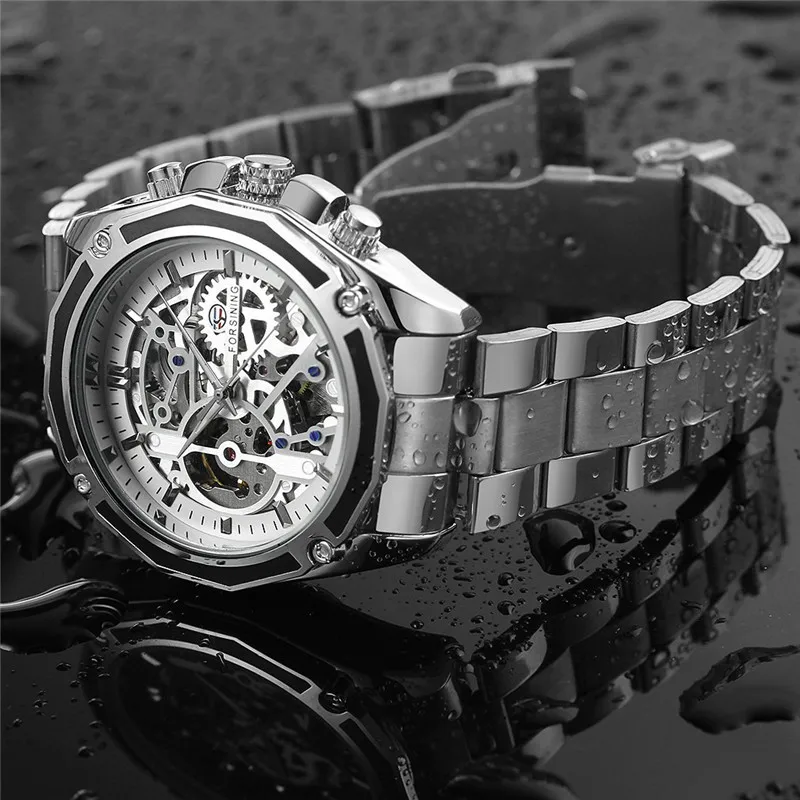 FORSINING автоматические механические мужские наручные часы военные спортивные