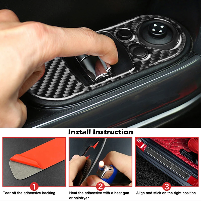 Kipalm Настоящее углеродное волокно Mini Cooper F56 дверной стеклоподъемник