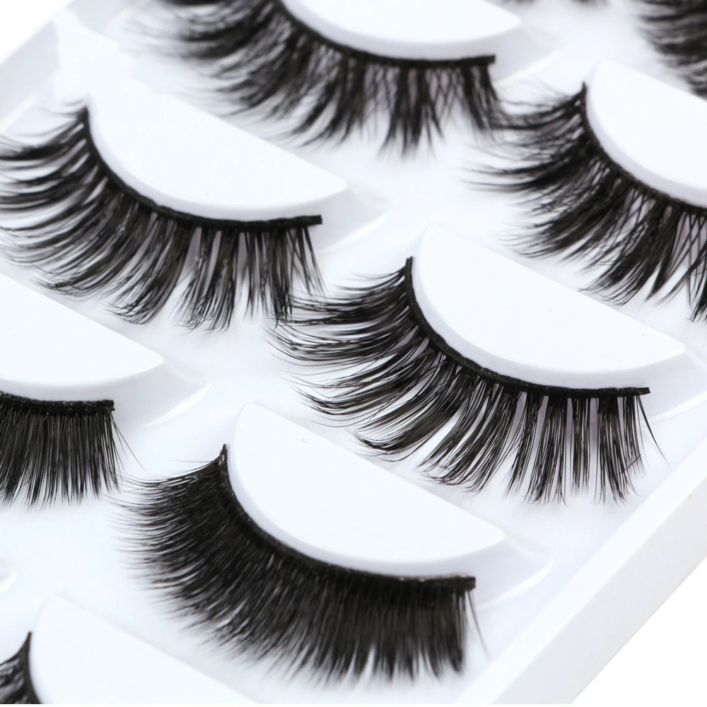 5 пар ручная работа настоящие норковые 3D Объемные Накладные ресницы толстые