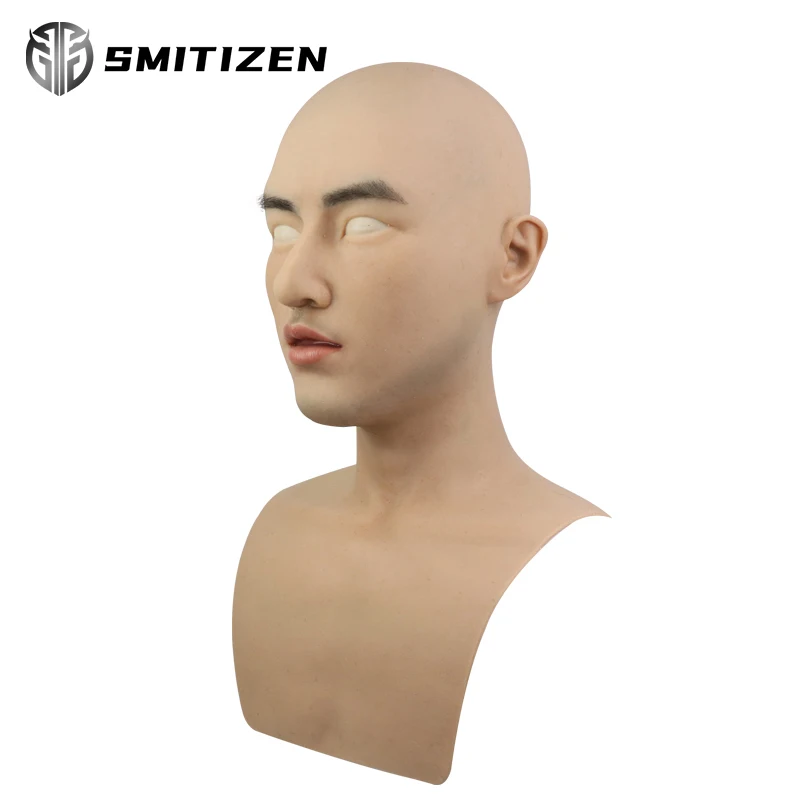 Smitisen-mascarilla de silicona para hombre joven, m&aacute;scara Artificial realista para fiesta de l&aacute;tex, m&aacute;scaras de Halloween para hombre adulto, accesorios de Cosplay-3